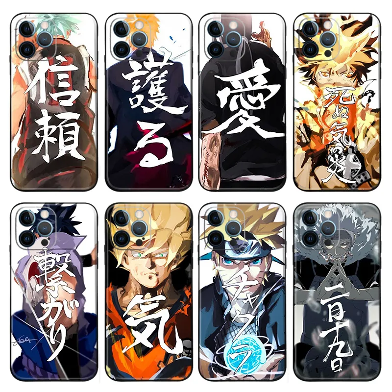 Shonen Anime Heroes Matte Printed TPU Phone Case with Lanyard