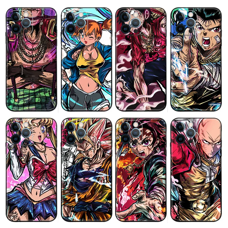 Anime Mashup — Luffy Zoro Goku Tanjiro Saitama StreAlien Visitorwear Matte TPU Phone Case