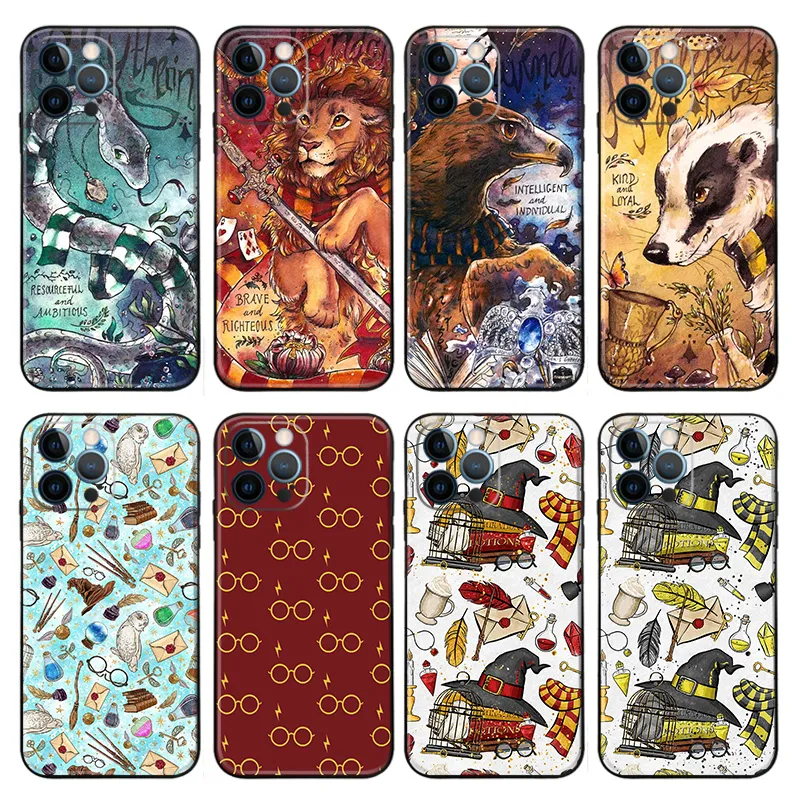 Wizard Tales — Magic Academy Houses Mascot & Magic Elements TPU Phone Case