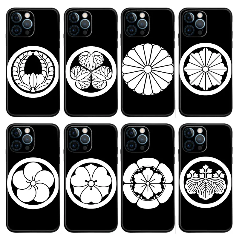 Japanese Kamon Crests — Minimalist Samurai Family Emblems Phone Case