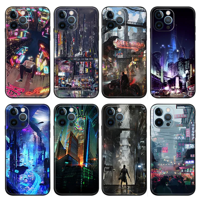 Cyberpunk — Futuristic Sci-Fi Neon Cityscape Phone Case