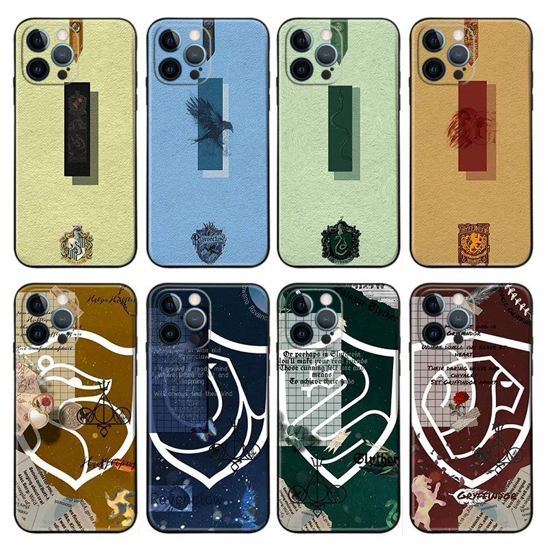 Wizard Tales — Magic Academy Houses Texture & Collage Phone Case