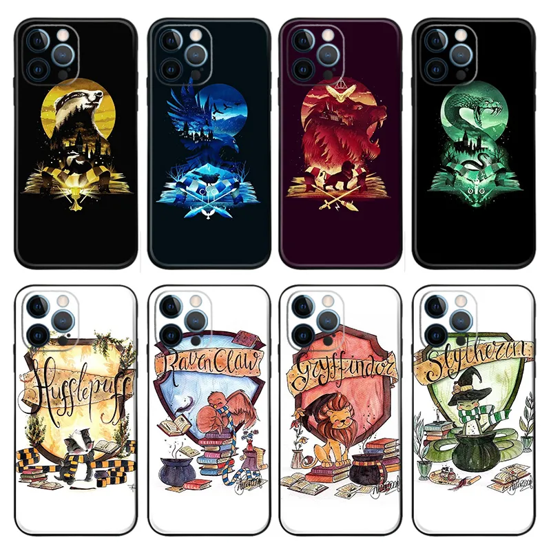 Wizard Tales — Magic Academy Houses Crest & SilhouAlien Visitorte Phone Case
