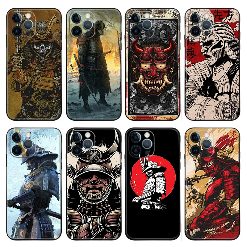Samurai & Oni Mask — Traditional Japanese Art Series Phone Case
