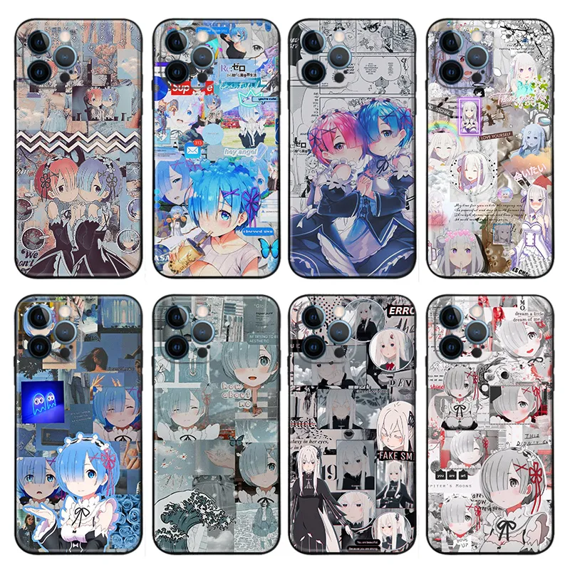 Re:Zero — Rem & Ram Anime Collage Phone Case