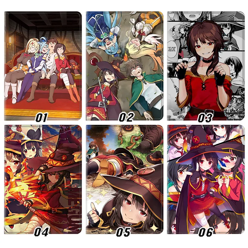 KonoSuba Megumin Aqua Darkness Anime Manga Trifold Stand Tablet Case