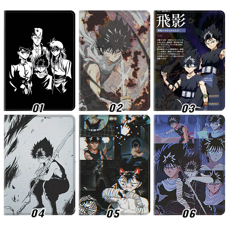 Yu Yu Hakusho Hiei Yusuke Kurama Anime Vintage Trifold Stand Tablet Case
