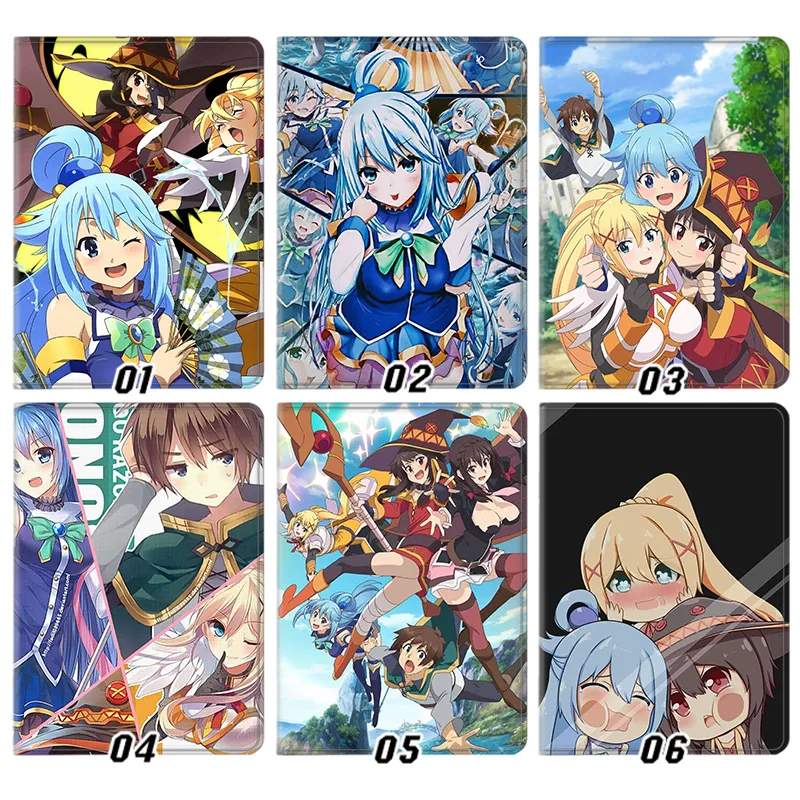 KonoSuba Aqua Megumin Darkness Kazuma Anime Trifold Stand Tablet Case