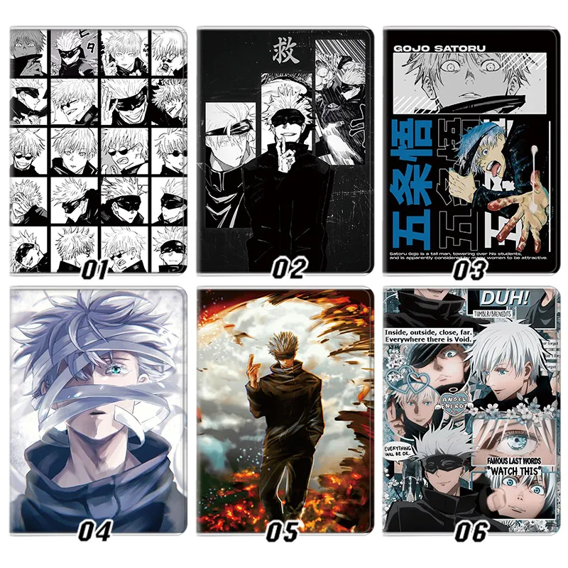 Curse Exorcist Satoru Gojo Eyes & Manga Panels Graphic Silk Texture Flip Leather Tablet Case