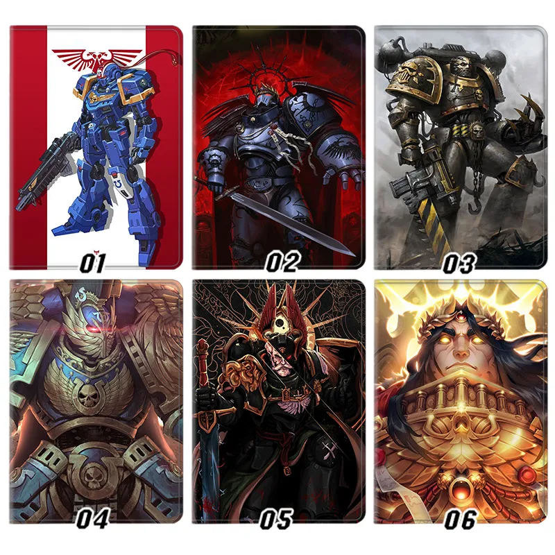 Warhammer 40K Space Marine & Emperor Graphic Silk Texture Flip Leather Tablet Case