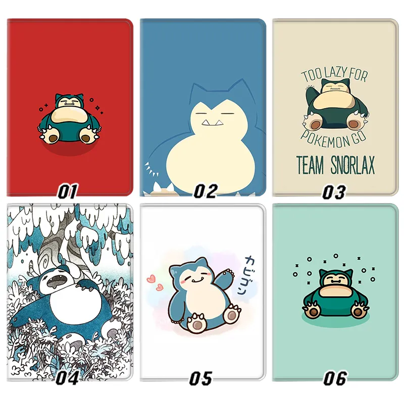 Creature Collection Snorlax Cute Cartoon Graphic Silk Texture Flip Leather Tablet Case