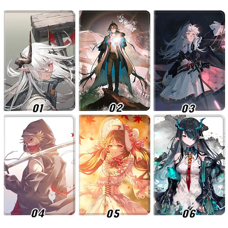Arknights Mudrock SilverAsh Lappland Anime Game Graphic Trifold Stand Tablet Case