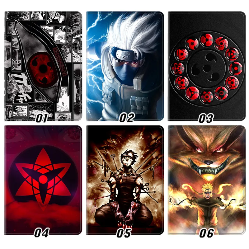 Ninja Anime Kakashi Sharingan Eye Kurama Anime Graphic Trifold Stand Tablet Case