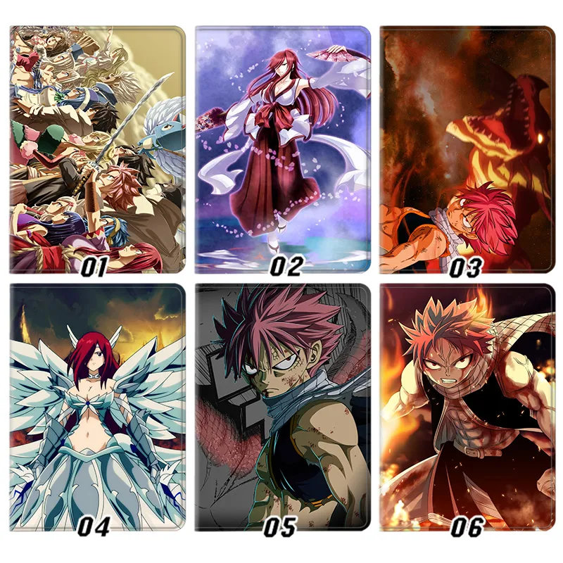 Fairy Tail Natsu Dragneel Erza ScarlAlien Visitor Anime Graphic Trifold Stand Tablet Case