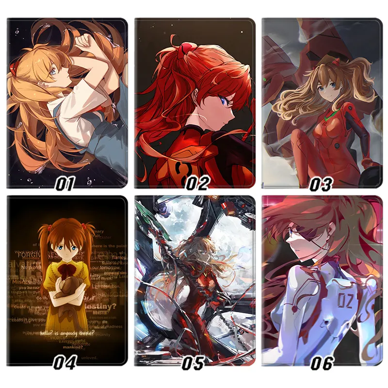 EVA Anime Asuka Langley Shikinami Anime Graphic Trifold Stand Tablet Case