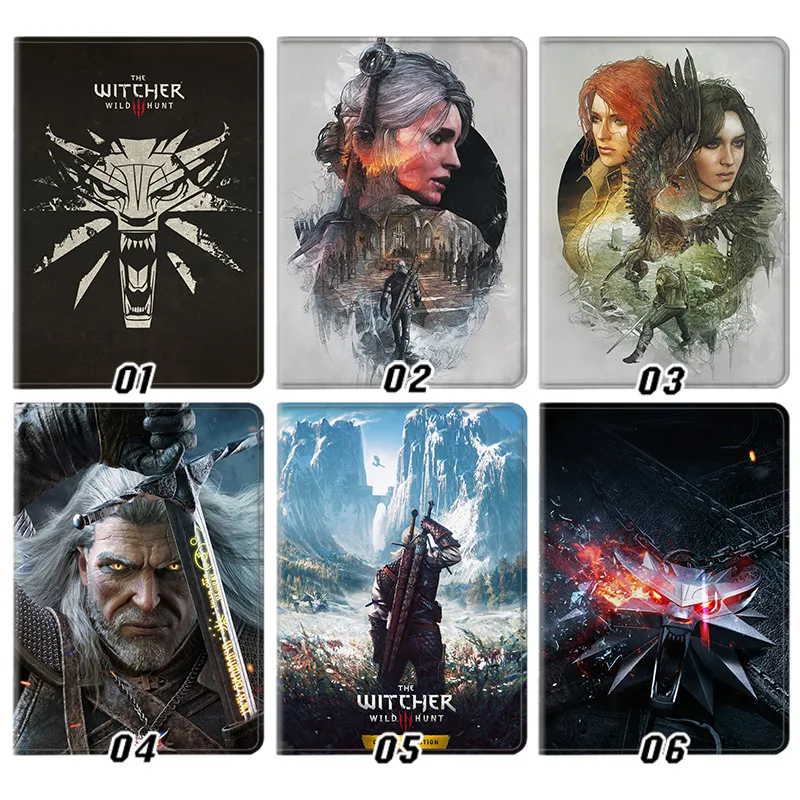The Witcher 3 Wild Hunt Geralt Ciri Wolf Medallion Gaming Graphic Trifold Stand Tablet Case