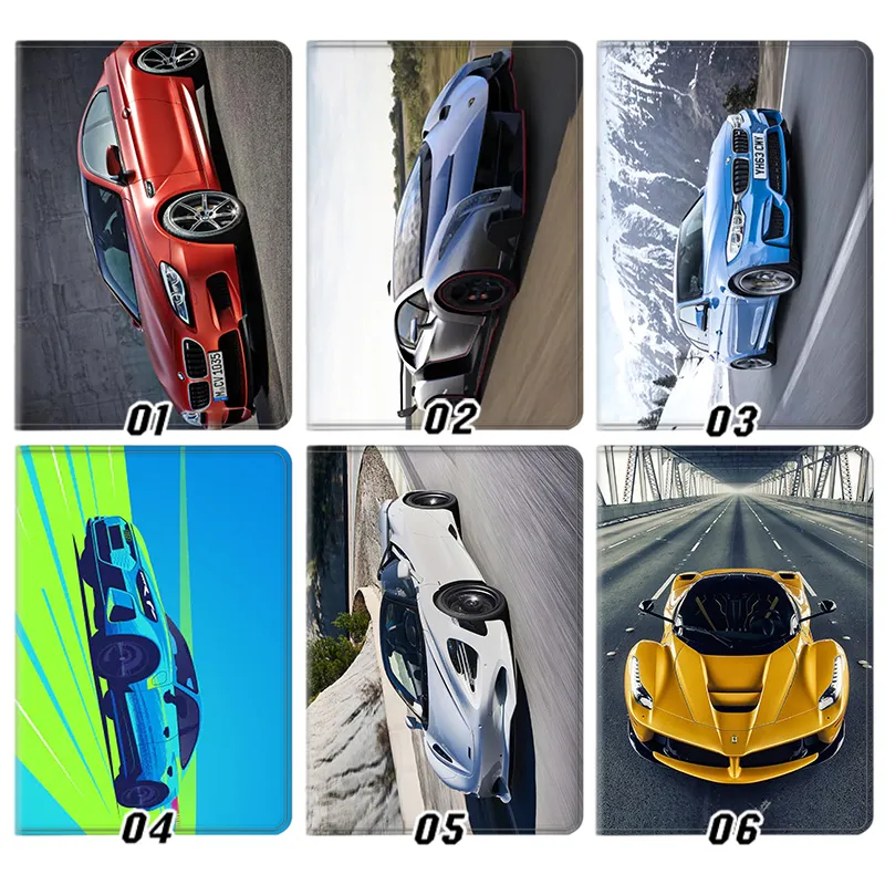 Supercar Sports Car Ferrari Lamborghini BMW Graphic Trifold Stand Tablet Case