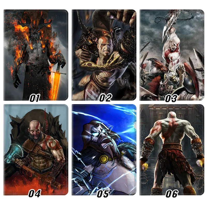 God of War Kratos Leviathan Axe Blades of Chaos Gaming Graphic Trifold Stand Tablet Case