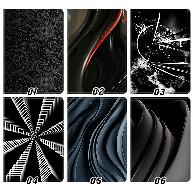 Abstract GeomAlien Visitorric Paisley 3D Wave Pattern Graphic Trifold Stand Tablet Case