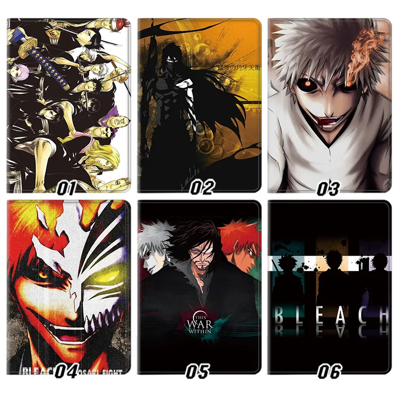 Soul Reaper Ichigo Gotei 13 Hollow Mask Anime Graphic Trifold Stand Tablet Case