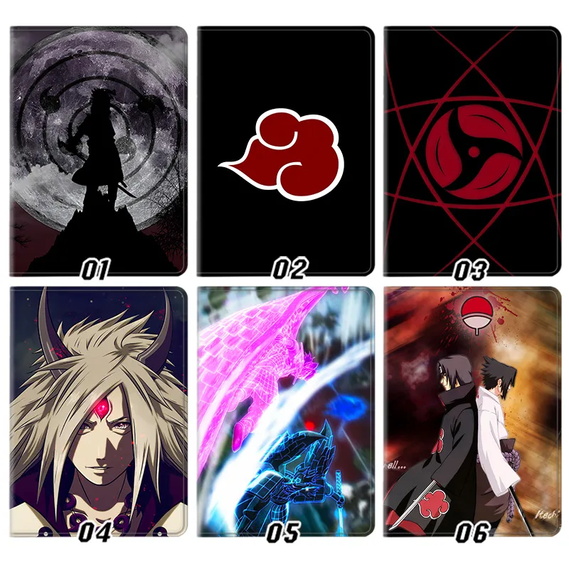 Ninja Anime  Sasuke Itachi Madara Uchiha Akatsuki Graphic Trifold Stand Tablet Case