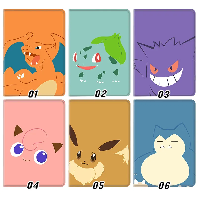 Creature Collection Charizard Bulbasaur Gengar Eevee Snorlax Anime Graphic Trifold Stand Tablet Case