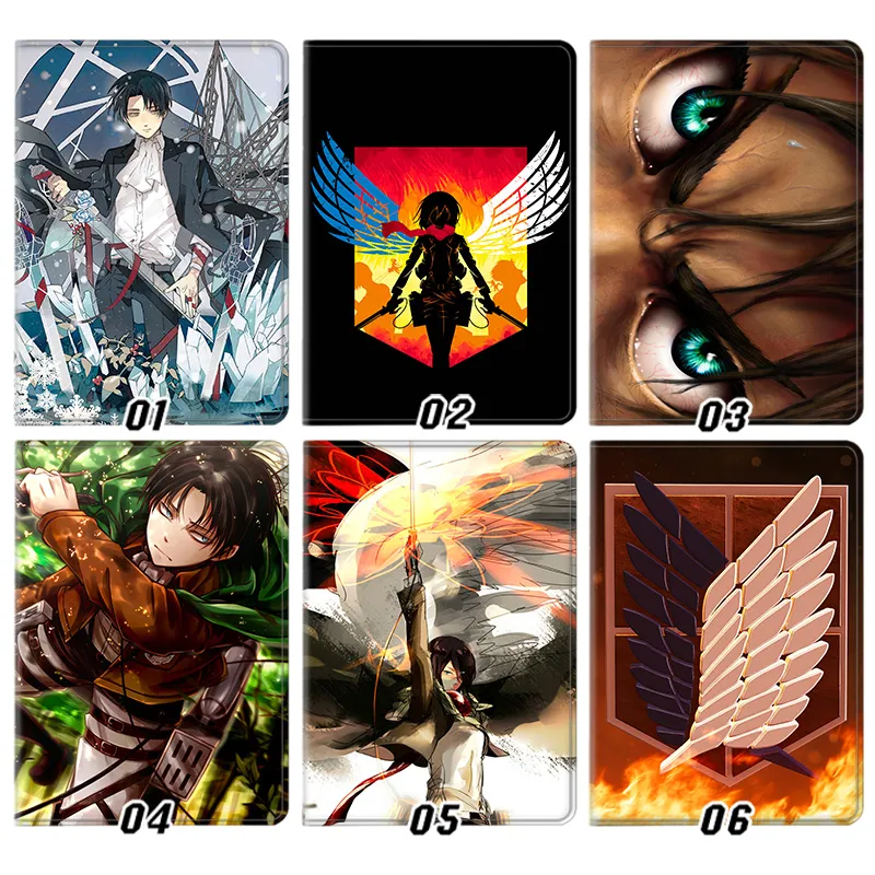Wall Defense Eren Levi Mikasa Wings of Freedom Anime Graphic Trifold Stand Tablet Case