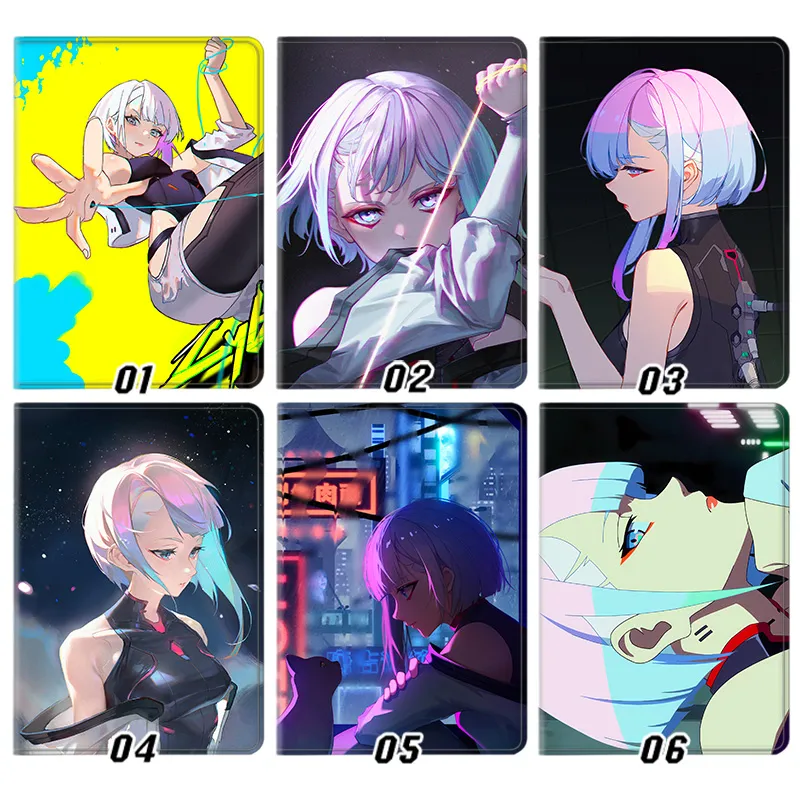 Cyberpunk Edgerunners Lucy Anime Cyberpunk NAlien Visitorrunner Graphic Trifold Stand Tablet Case