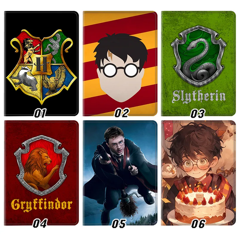Wizard Tales Magic Academy Crest Gryffindor Slytherin Movie Graphic Trifold Stand Tablet Case