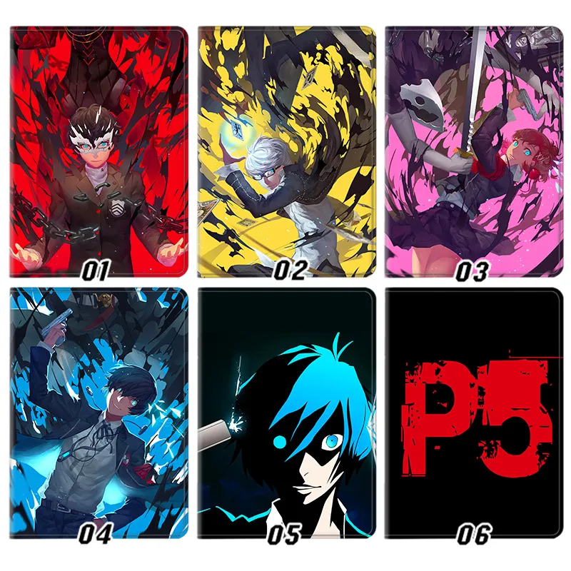 Persona 5 P5 Joker Protagonist Anime Game Graphic Trifold Stand Tablet Case