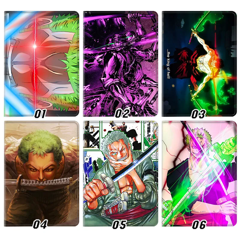 Roronoa Zoro Pirate Voyage - King of Hell Three Sword Style Anime Folio Tablet Case