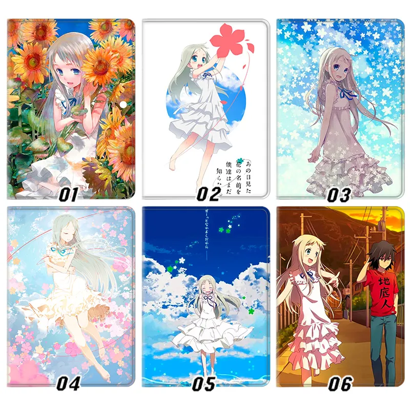 Anohana Menma - Honma Meiko Cute Anime Girl Sunflower & SecrAlien Visitor Base Folio Tablet Case