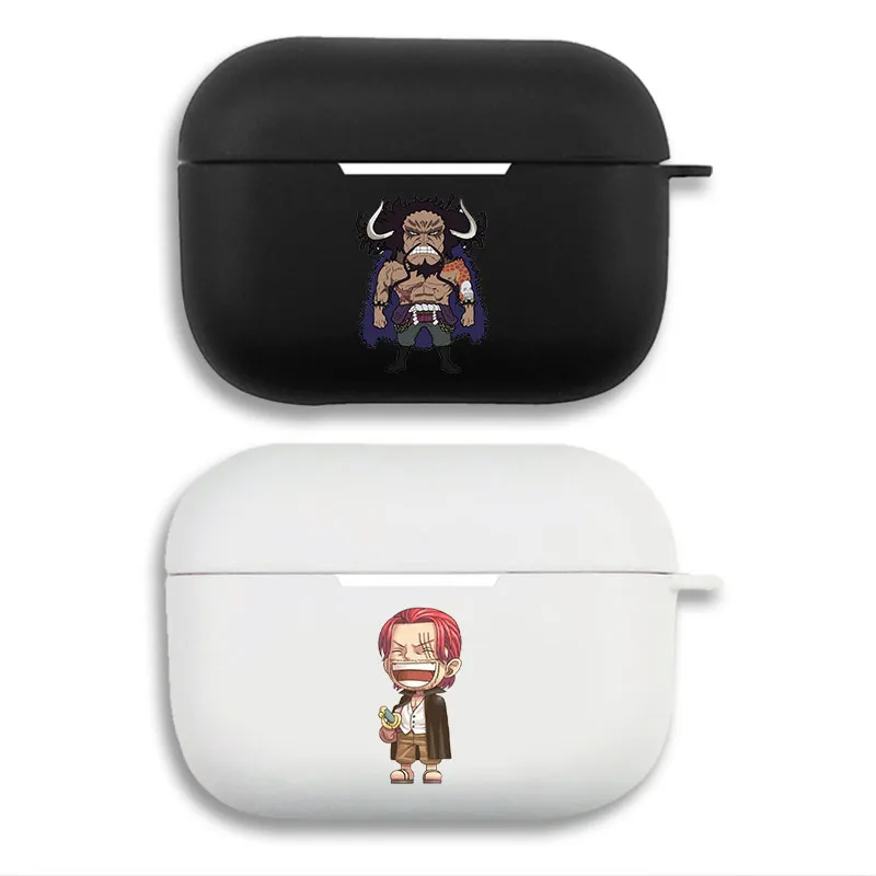 Pirate Voyage Kaido and Shanks Cute Chibi Anime Graphic Matte Soft Silicone AirPods Case Cover