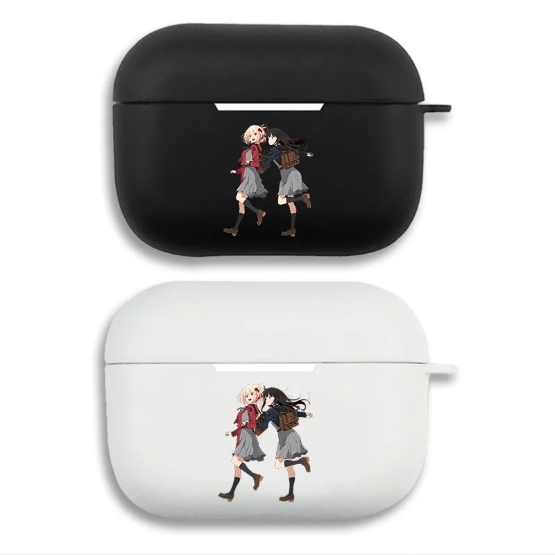 Lycoris Recoil Chisato and Takina Cute Anime Graphic Matte Soft Silicone AirPods Case Cover