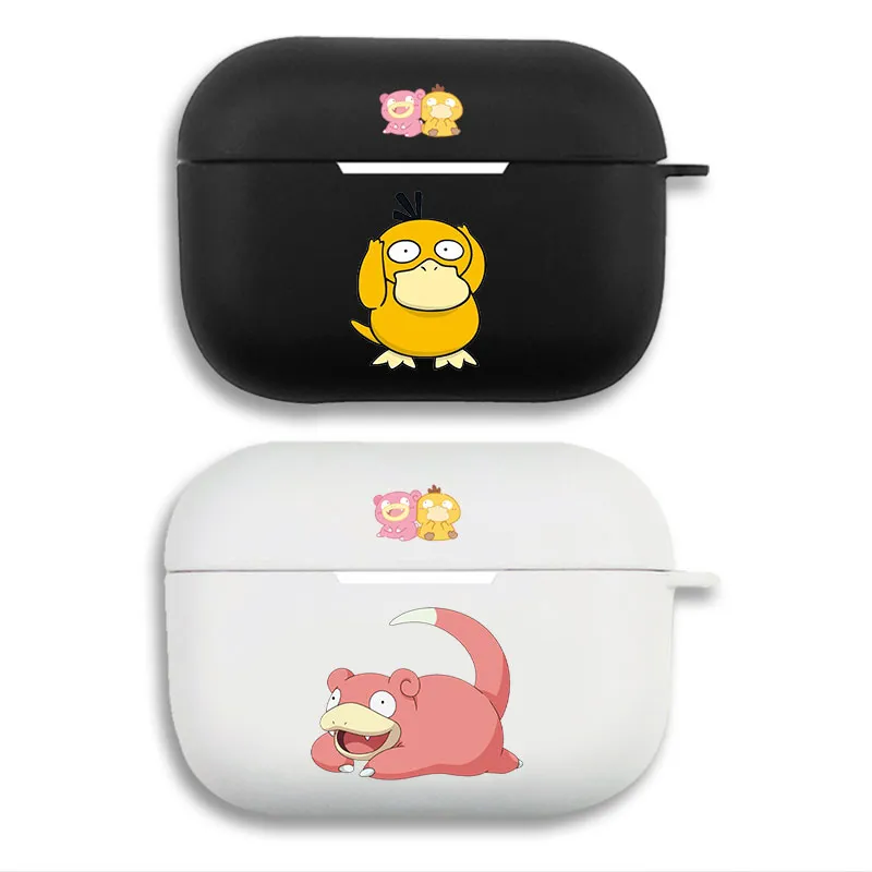 Creature Collection Psyduck and Slowpoke Cute Matte Soft Silicone AirPods Case Cover