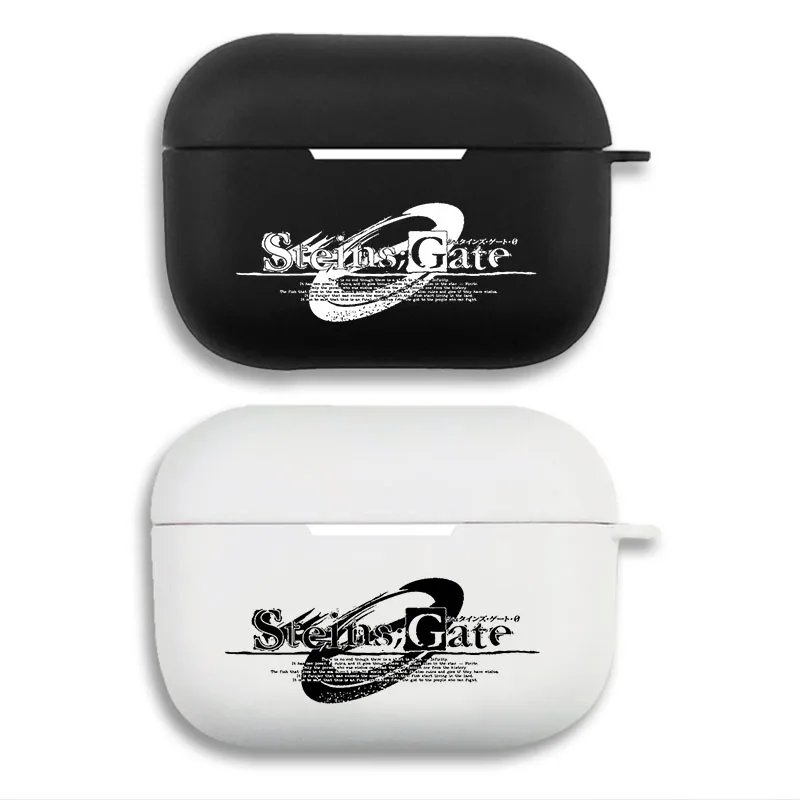 Steins Gate Sci-Fi Anime Logo Matte Finish Soft Silicone AirPods Case Cover