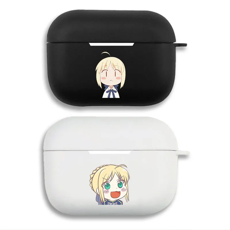 Fate Stay Night Saber Chibi Anime Matte Silicone Airpods Case
