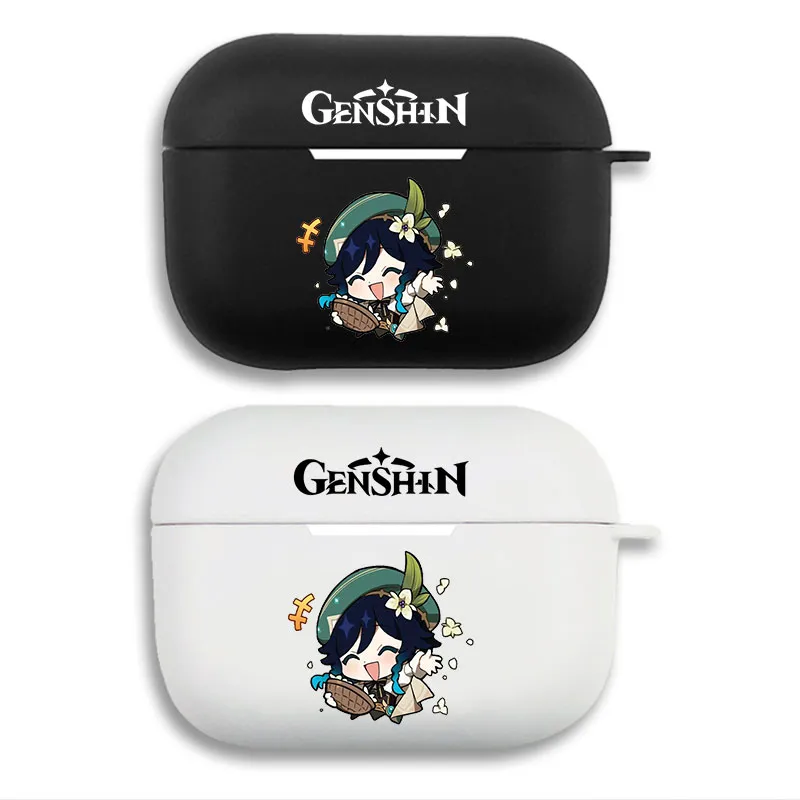 Original God Venti Logo Chibi Gaming Matte Soft AirPods Case