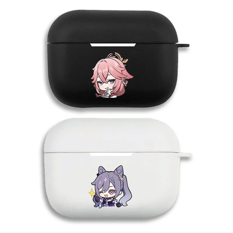 Original God Yae Miko Keqing Chibi Gaming Matte Soft AirPods Case