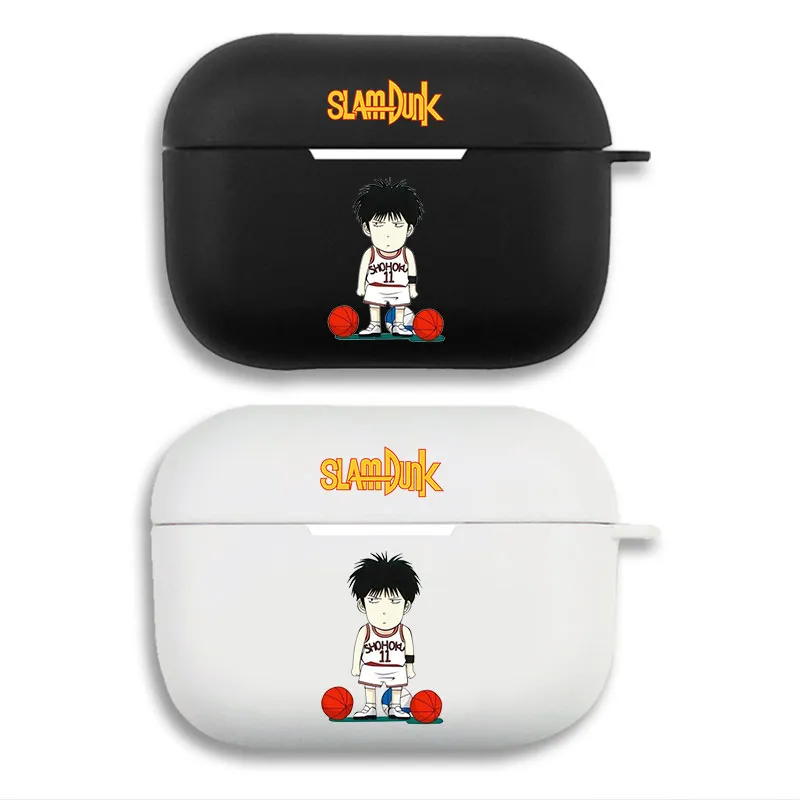 Slam Dunk Rukawa Kaede Chibi Logo Matte Silicone Airpods Case