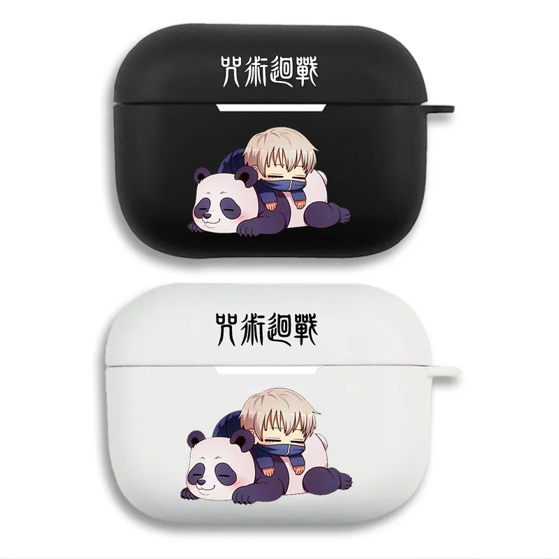 Curse Exorcist Toge Inumaki and Panda Chibi Anime Matte Soft AirPods Case