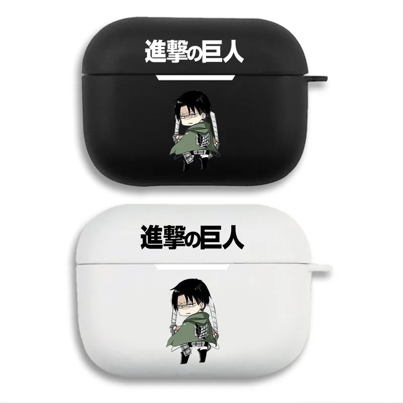 Wall Defense Levi Ackerman Chibi Anime Matte Soft AirPods Case
