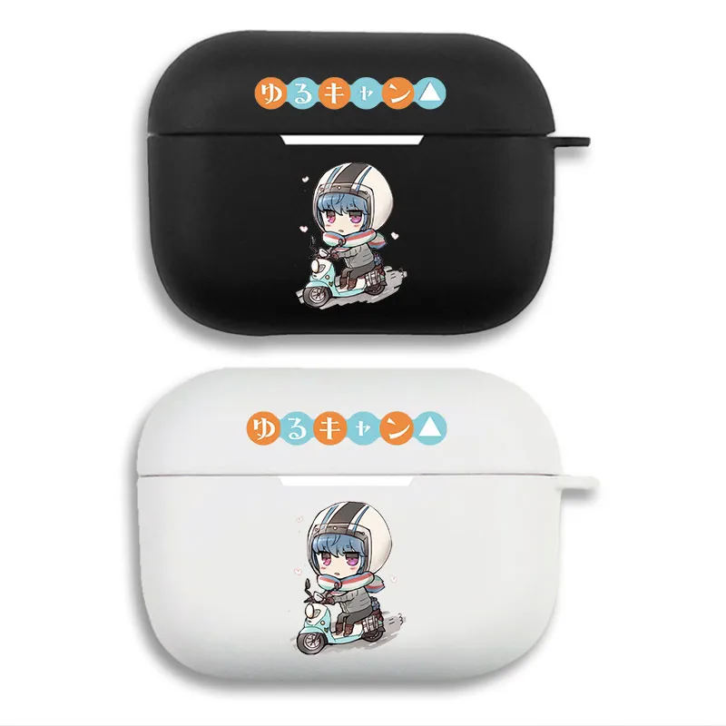 Laid-Back Camp Rin Shima Scooter Chibi - Matte Printing Silicone Separation Airpods Case