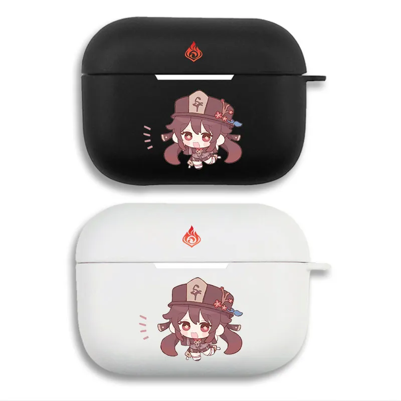 Original God Hu Tao Chibi - Matte Printing Silicone Separation Airpods Case
