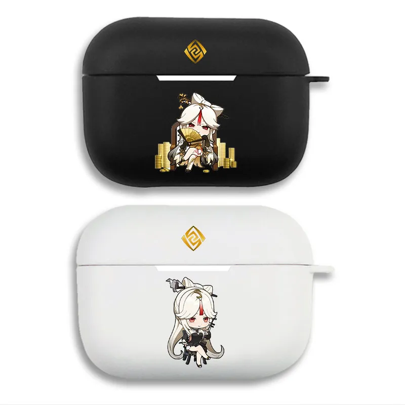 Original God Ningguang Geo Chibi Matte AirPods Case with Lanyard