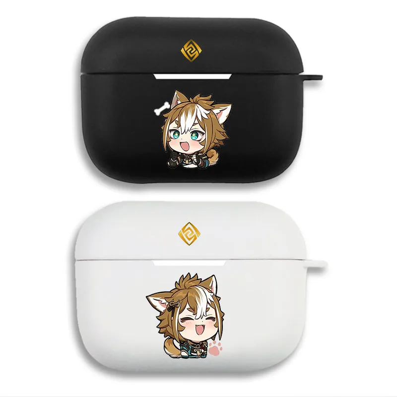 Original God Gorou Geo Chibi Matte AirPods Case with Lanyard