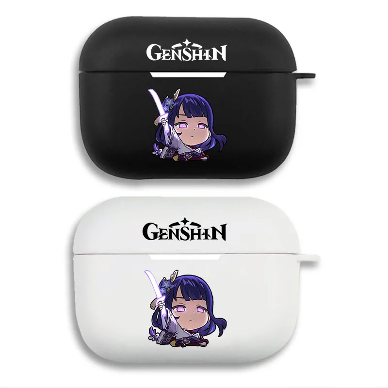 Original God Raiden Shogun Chibi Matte AirPods Case with Lanyard