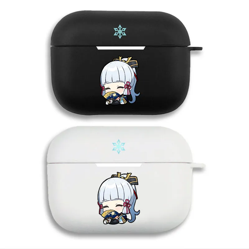 Original God - Kamisato Ayaka Cryo Element Folding Fan Cute Chibi Matte Silicone AirPods Pro Case