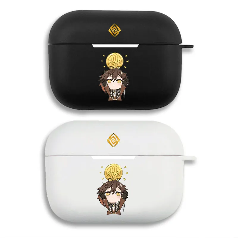 Original God Zhongli Geo Chibi Cute Protective Silicone AirPods Case