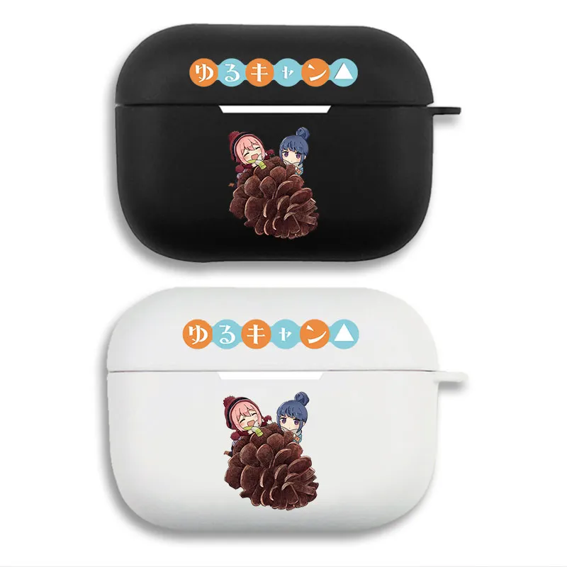 Laid-Back Camp Rin and Nadeshiko - Cute Chibi Anime Matte Silicone AirPods Case